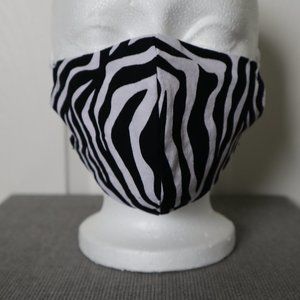 HANDMADE REVERSIBLE ZEBRA PRINT FACE MASK
